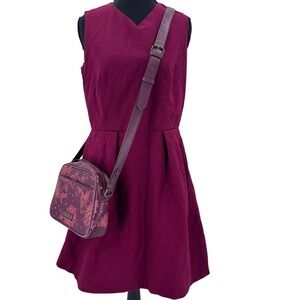 VTG‎ GAP Fit-and-Flare Dress jumper school girl academia Burgundy size 6 cotton